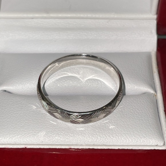 Solid 14K White Gold Stackable Band Ring - Picture 9 of 12